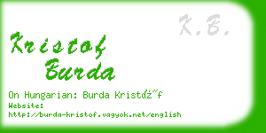 kristof burda business card